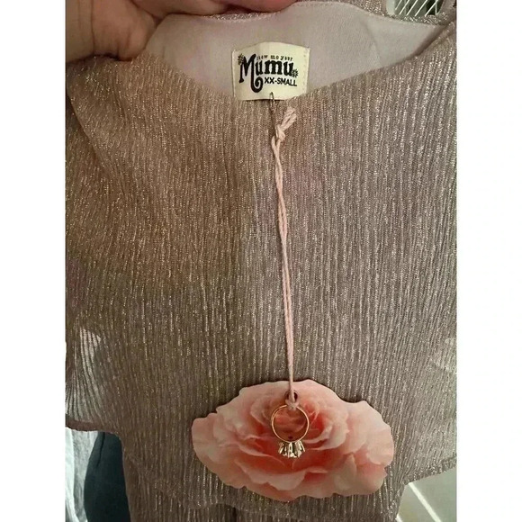 SHOW ME YOUR MUMU Caitlin Ruffle Maxi Dress - XXS - Magic Mauve Glimmer - NWT - Picture 6 of 6